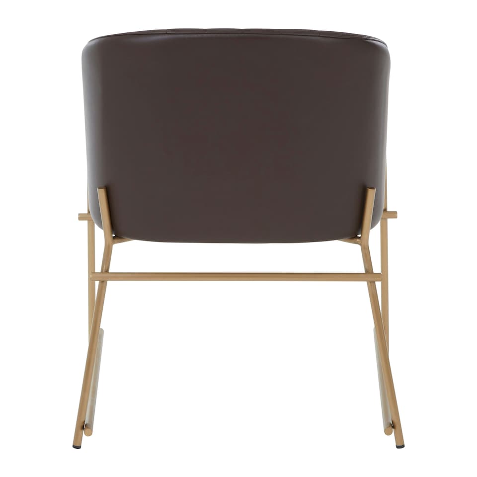 image 1 of Interiors by Premier Brown Faux Leather Armchair, Modern Dining Chair, Luxe Dining Room Accent Chair, Comfortable Dining Chair