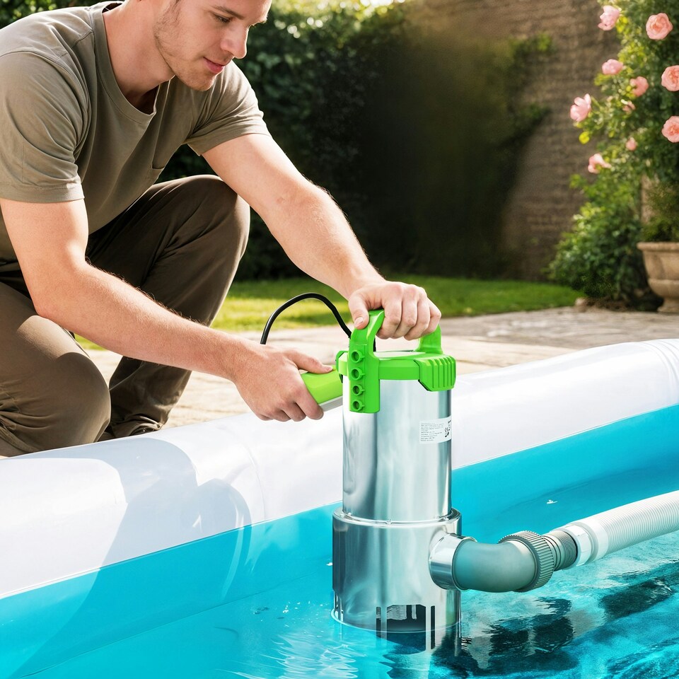 image 1 of Outsunny 1100W Water Pump with Float Switch, 18500L/H Electric Sump Pump Green