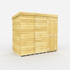 12 x 7 Feet Pent Shed - Double Door Without Windows - Wood - L214 x W358 x H201 cm Brown
