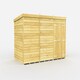 image 1 of 12 x 7 Feet Pent Shed - Double Door Without Windows - Wood - L214 x W358 x H201 cm Brown