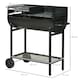 image 7 of Outsunny Trolley Portable Outdoor Charcoal BBQ Grill Cart 2 Rolling Wheels Black