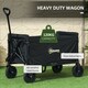 image 4 of Outsunny 120L Folding Collapsible Wagon with Adjustable Handle, Black