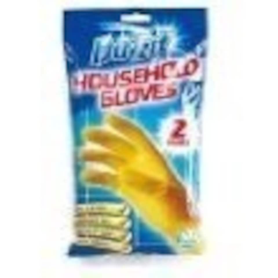 image 1 of Pack of 2 Pairs of Duzzit Household Small Yellow Gloves