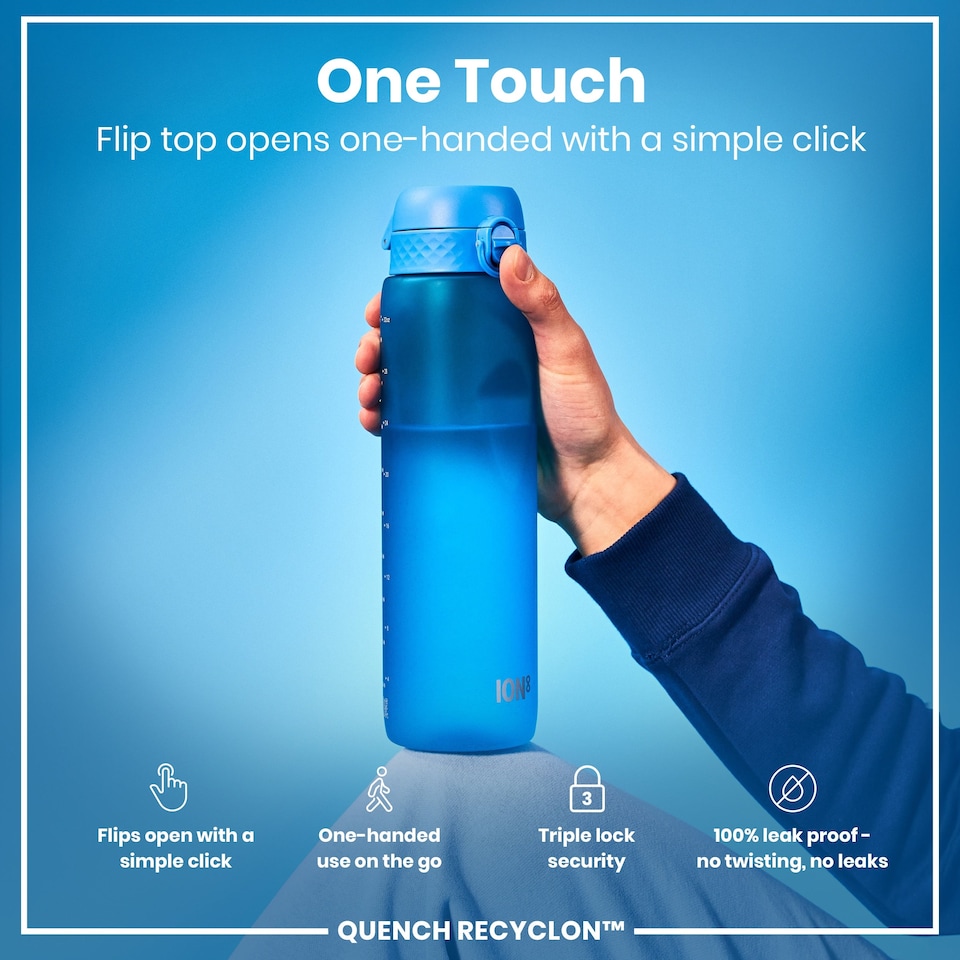 image 1 of Leak Proof 1 Litre Water Bottle, BPA Free, 1000ml (32oz) | Blue | Blue | 1L