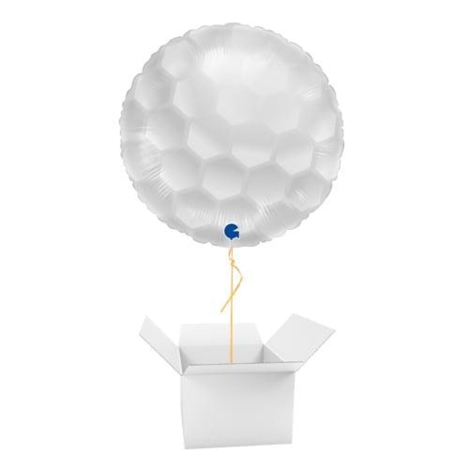 Golf Ball Round Foil Helium Balloon - Inflated Balloon in a Box