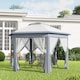 image 8 of Outsunny 3 x 4m Garden Gazebo Hexagon Pop Up Gazebo Party Tent Canopy Double Roof Instant Shelter with Netting and Carry Bag for Outdoor Patio, Grey