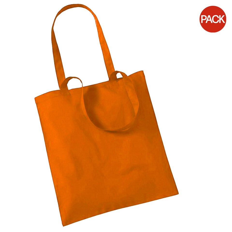 image 1 of Westford Mill Promo Bag For Life - 10 Litres (Pack Of 2) - Orange - One Size