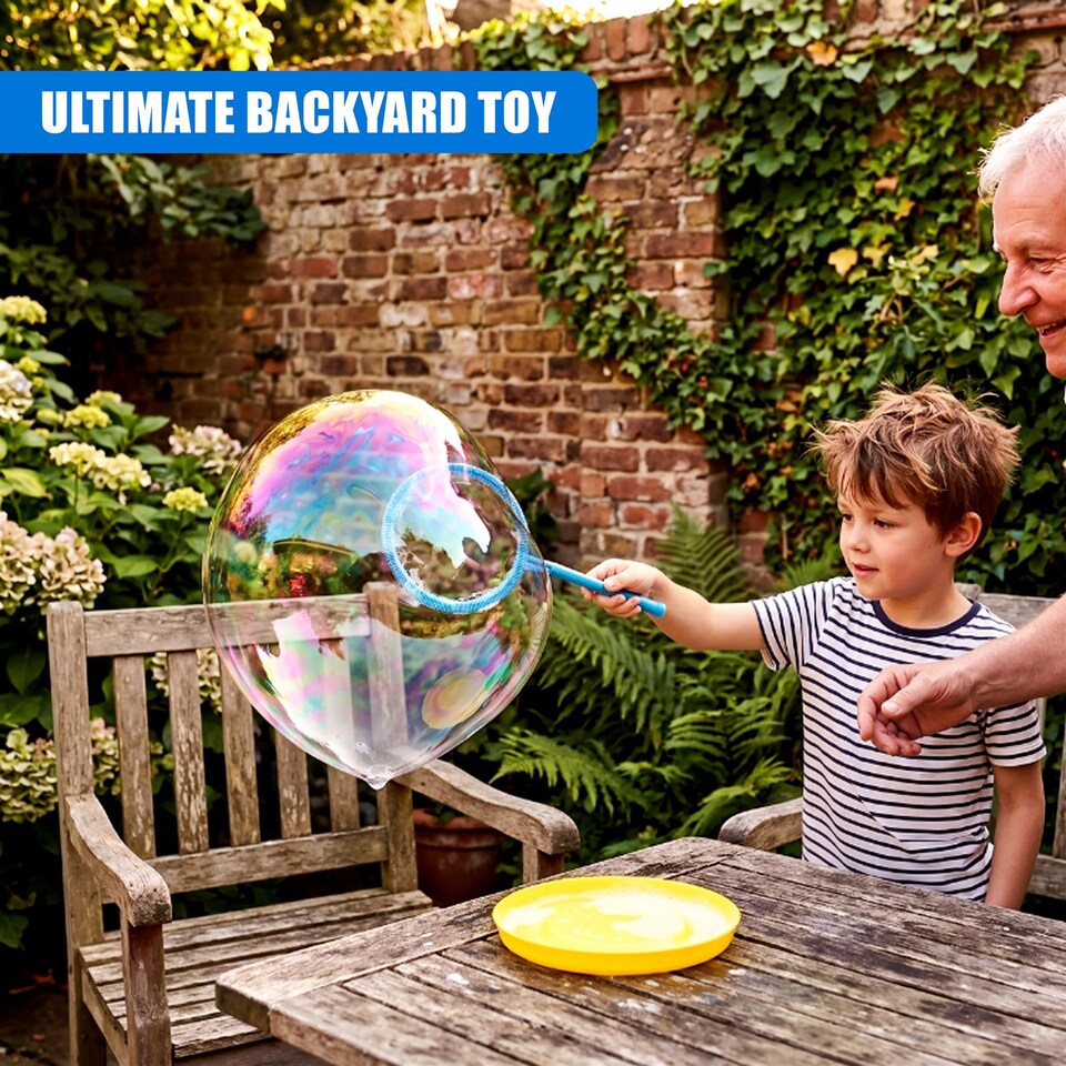 image 1 of The Magic Toy Shop Giant Bubble Kit with Dip Tray, Wand & 250ml Solution