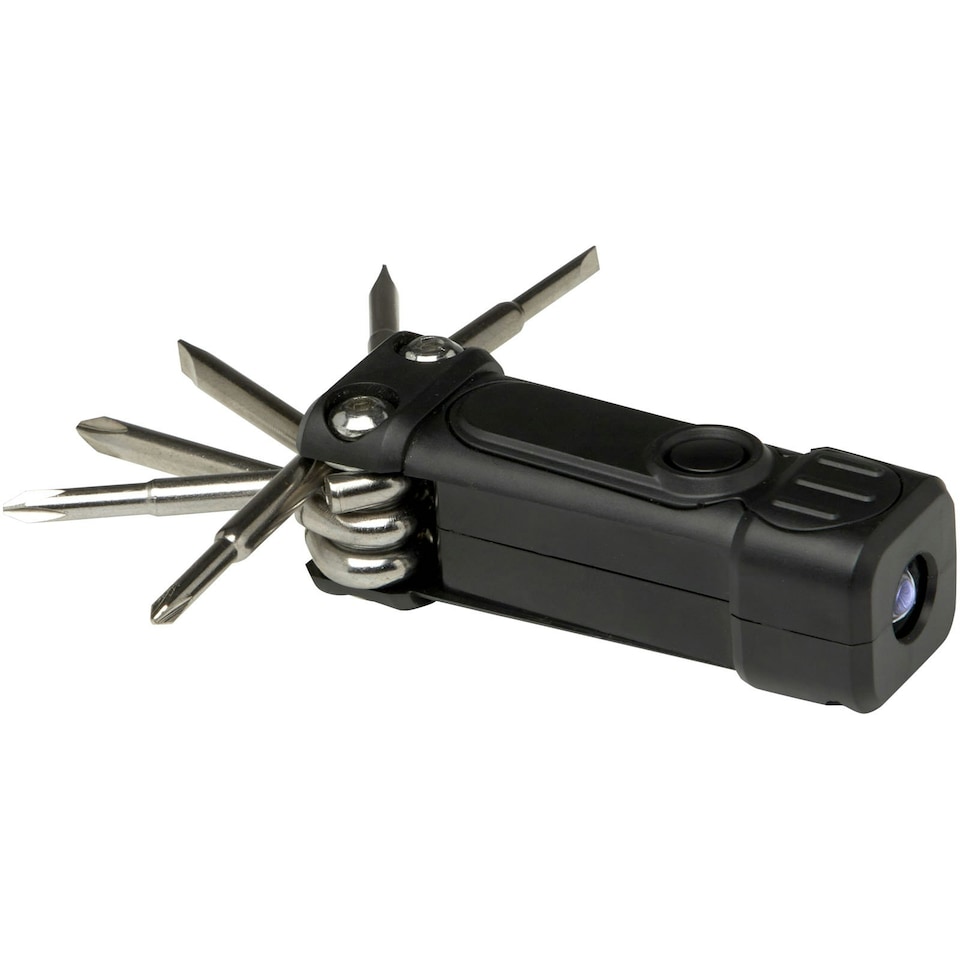 image 1 of STAC Octo 8 In 1 Screwdriver Set With Torch - Solid Black - One Size
