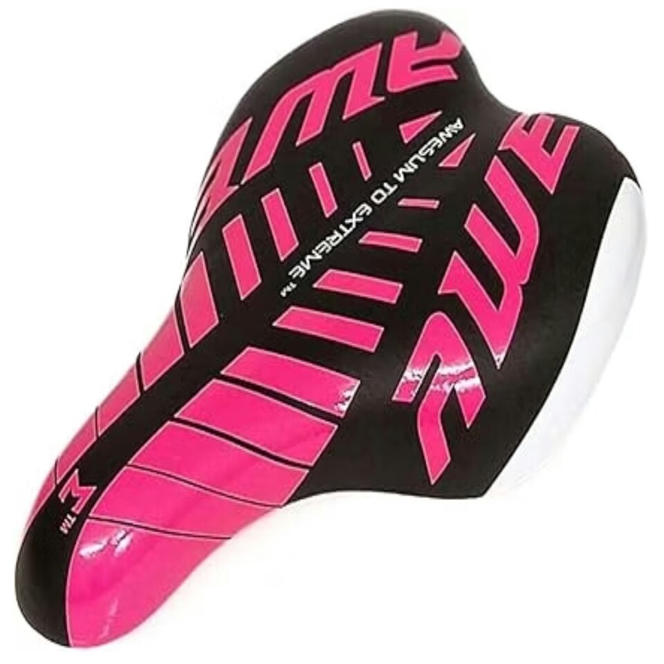 image 1 of AWE Unisex Kids/Childs Pink Waterproof Bike Seat/Saddle With Steel Rails And Bracket