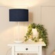 image 1 of ValueLights Charlie White Stem Table Lamp Navy Shade | Blue