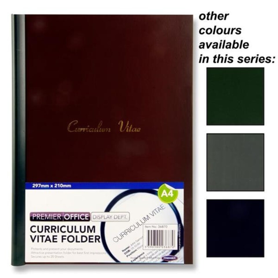 image 1 of A4 CV (Curriculum Vitae) File Cover by Premier Office
