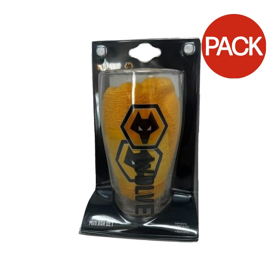 image 1 of Wolves Wordmark Bar Set (Pack of 6) - Black/Gold - One Size