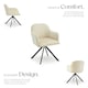 image 3 of Lounge Armchair Living Room Accent Chair 360 Swivel Slim Steel Legs Velvet Fabric  - Set of 2 Cream | Cream/Black