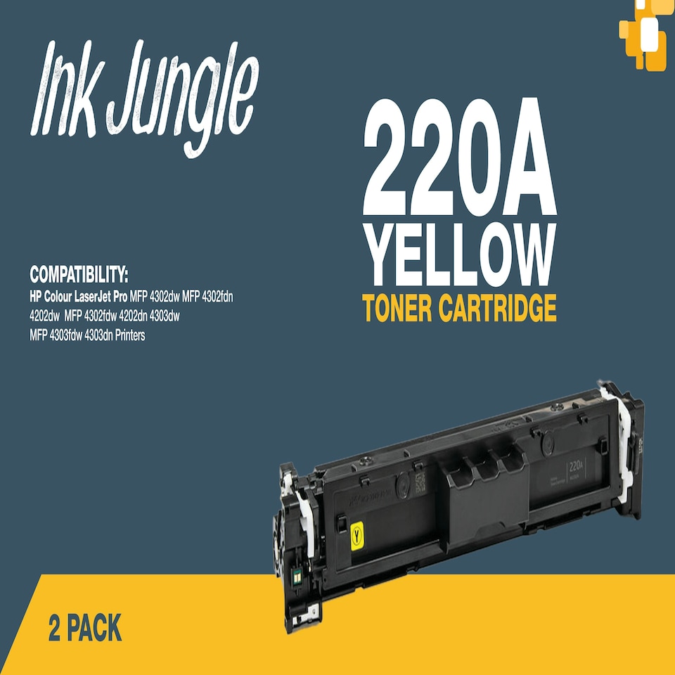 image 1 of 2x Compatible HP 220A Yellow Toner Cartridges Yellow