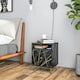 image 6 of HOMCOM Modern Bedside Table with Drawer and Open Shelf Black Marble Effect
