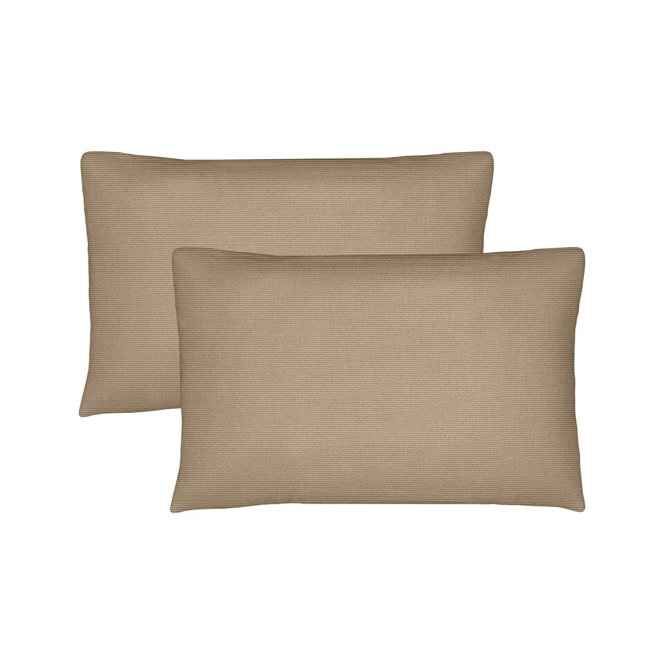image 1 of Covers&All Sunbrella Lumbar Pillows Set of 2, Rectangle 12 in x 18 in, Canvas Antique Beige