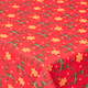 image 3 of Homescapes Red Reindeer 100% Cotton Christmas Tablecloth - 178 x 305 cm | Red | 178cm x 305cm (70" x 120")