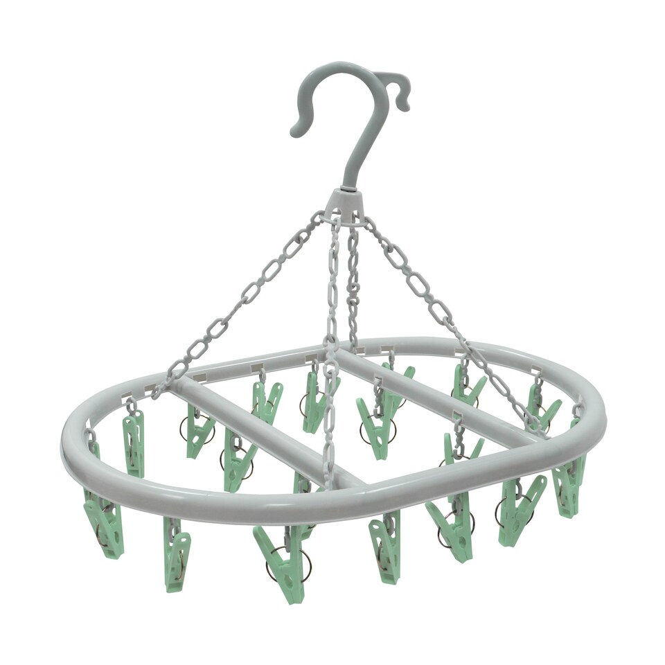 image 1 of JVL 3 Tier Airer with Oval Sock Dryer, Stainless Steel, White, Medium