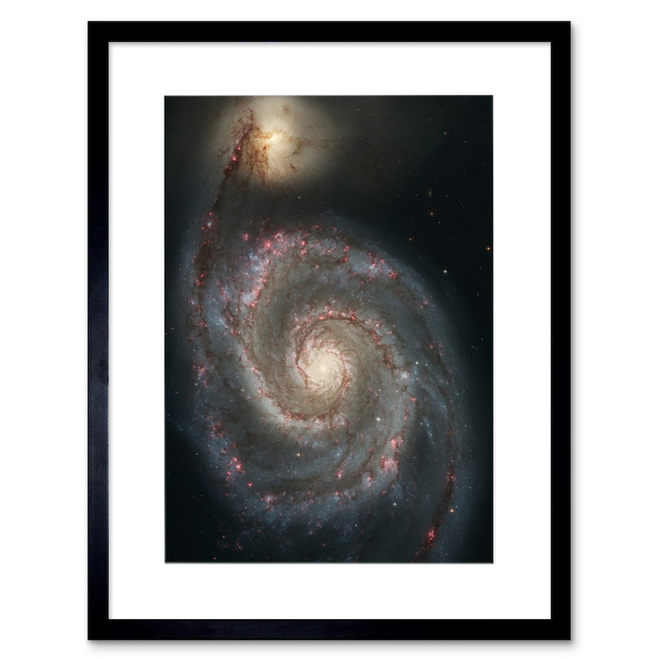 image 1 of NASA Space Photo Hubble Whirlpool Galaxy M51 12x16" Framed Wall Art Print
