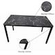 image 2 of Black Marble Effect Dining Table with 4 White Faux Leather Chairs Kitchen Furniture