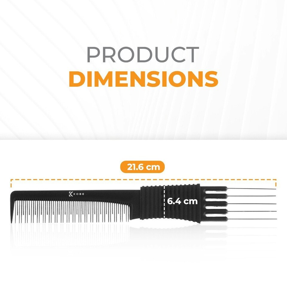 image 1 of Kobe Carbon Metal Prong Comb