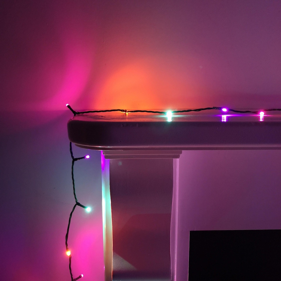 image 1 of 200 LED 16m Indoor Outdoor Christmas Multi Function Mains Operated String Lights with Timer in Warm White