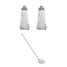 JVL String Mop with 2 Replacement Heads, Grey
