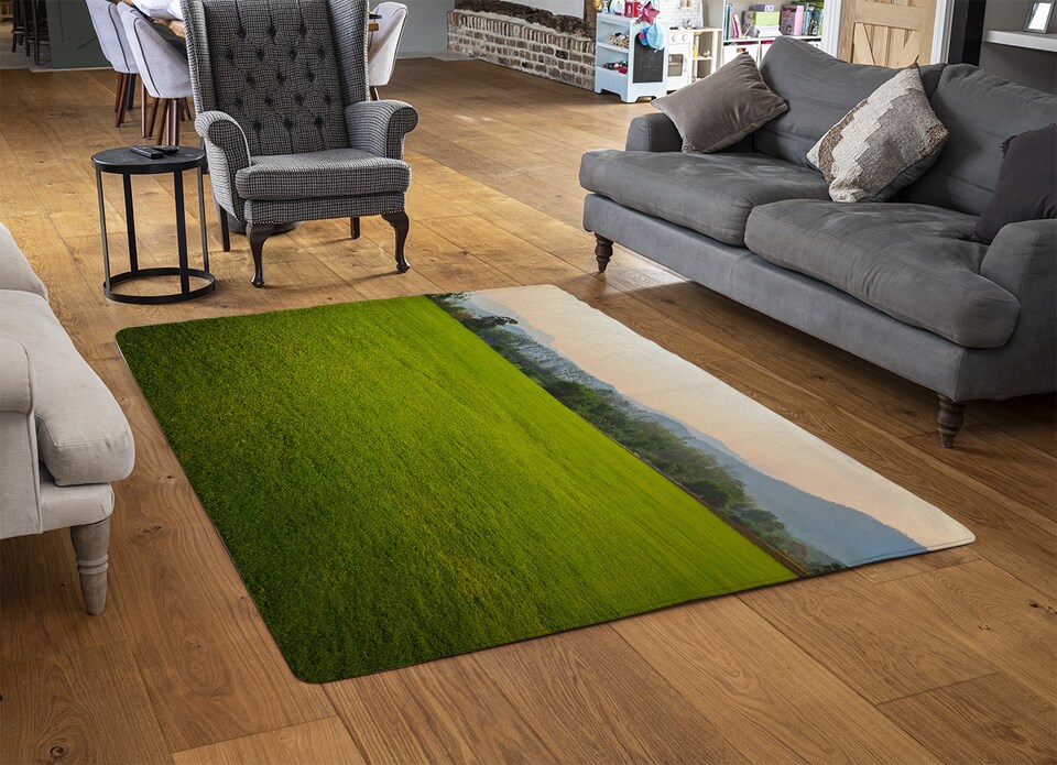 image 1 of Image Of Lush Grass Field Designer Rug | Multi