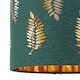 image 4 of First Choice Lighting Set of 2 Chrome Jewelled Table Lamps with Dark Green Fern Shades Chrome | Green