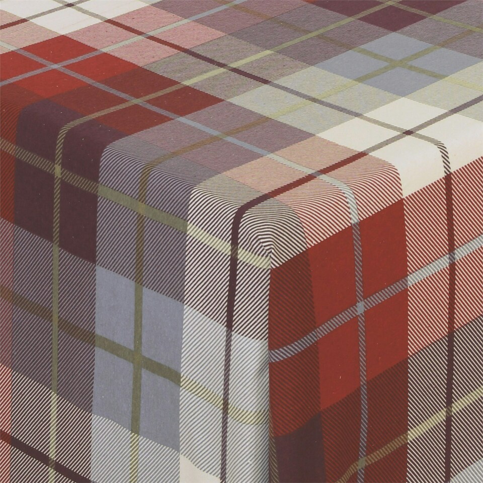 image 1 of Flannelette Brushed Cotton Tartan Sheet Set - Red - Double