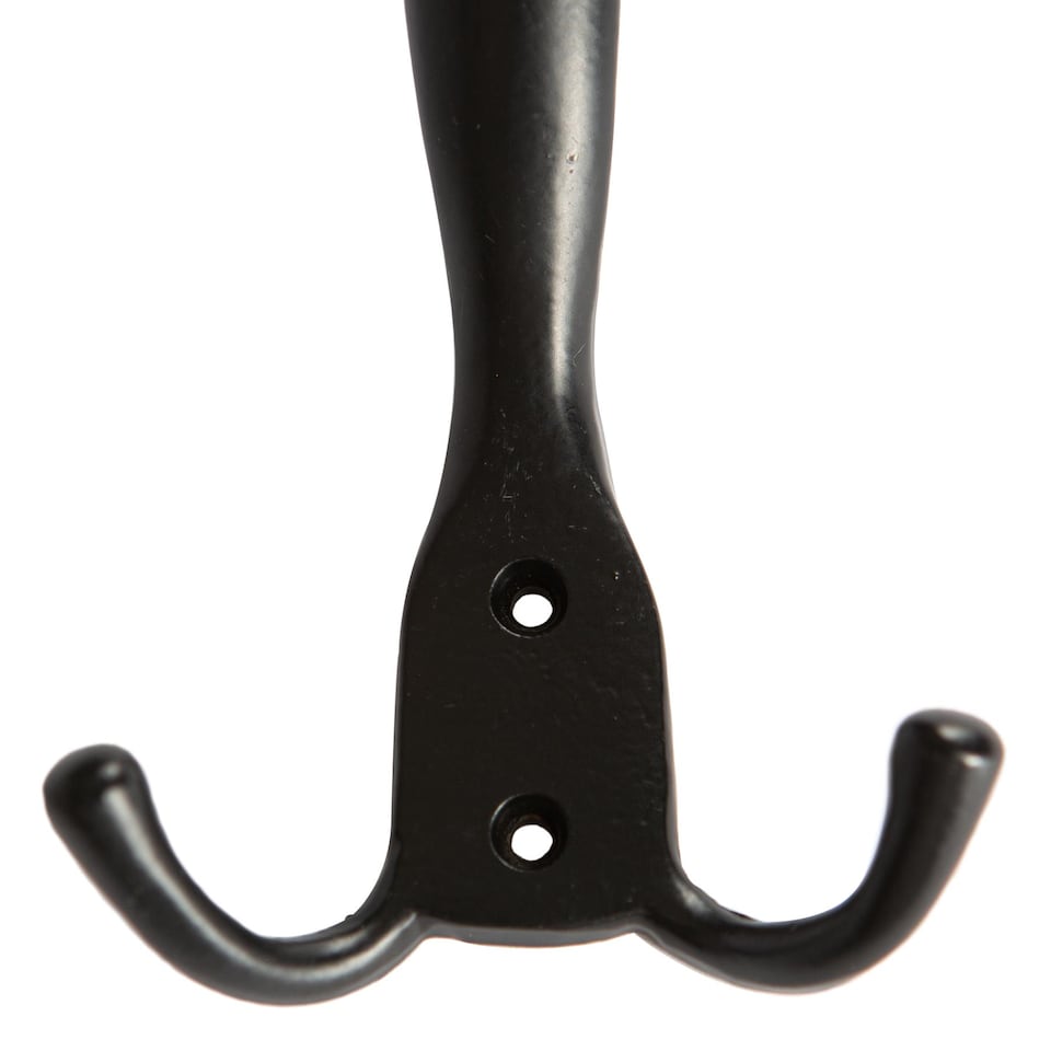 image 1 of Hammer & Tongs Rustic Hat and Double Robe Hook - W90mm x H140mm - Black