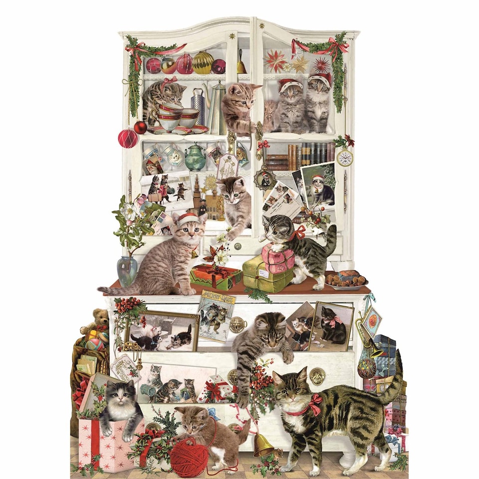 image 1 of Mischievous Christmas Cats Traditional Advent Calendar, Advent Calendars And Cards, Month To View, Cats, Gift
