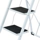 image 4 of Oypla Foldable 3 Step Ladder Stepladder Non Slip Tread Safety Steel White