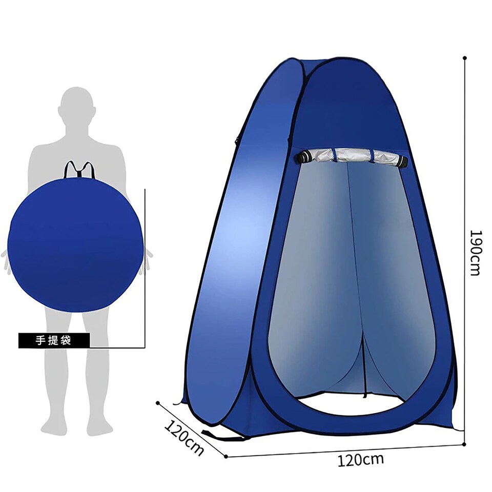 image 1 of Portable Pop Up Toilet Tent Instant Foldable Camping Privacy Shower Changing Tent - Blue
