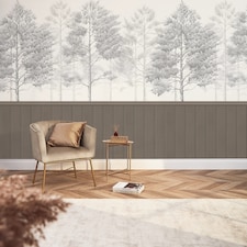 Sample of Woodland Whisper Panel Wallpaper in Mocha | Brown | Brown