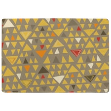 Yellow Geometric Triangles Rug | Multi