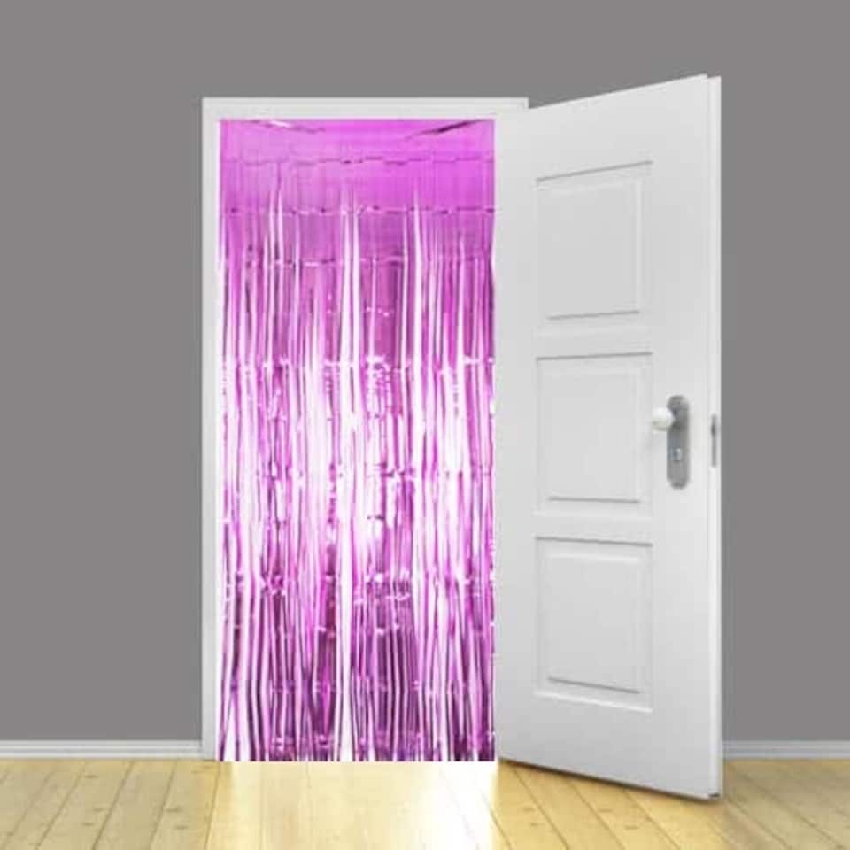 image 1 of Pink Foil Door Curtain Backdrop 92cm x 244cm
