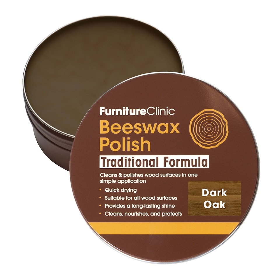 image 1 of Dark Oak Coloured Beeswax Polish for Wood & Furniture - 200ml – Natural Finishing Wood Wax for All Types of Furniture & Wooden Surfaces - Colour, Protect & Enhance Wood