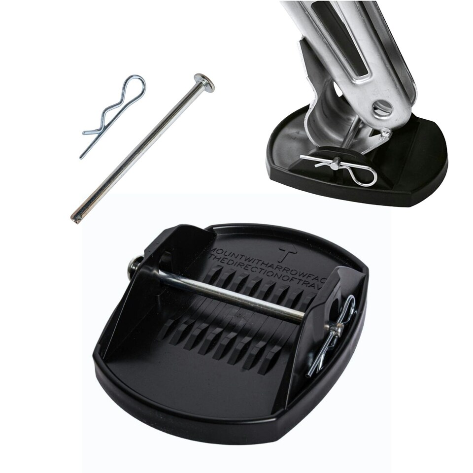 image 1 of 18cm x 14cm Set of 4 Black Heavy Duty Caravan Corner Steady Feet Jack Pads