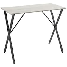 HOMCOM 120 cm Rectangular Breakfast Bar Table for 4 People, Steel Legs, White