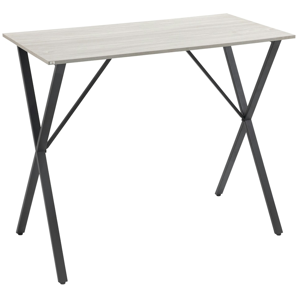 image 1 of HOMCOM 120 cm Rectangular Breakfast Bar Table for 4 People, Steel Legs, White