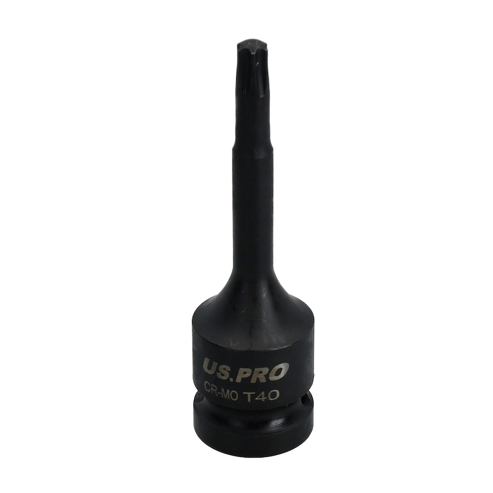 image 1 of T40 Short (53mm) + Long (78mm) Impacted Torx Star Male Bits Sockets 1/2" Drive
