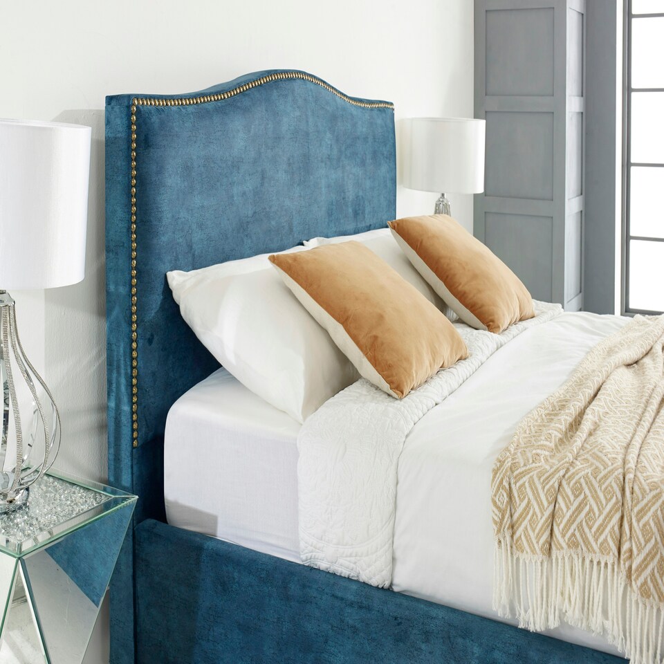 image 1 of Venezia Marble Small Double Bed Frame - Peacock