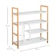 image 3 of HOMCOM 4-Tier Shoe Rack Simple Home Storage w/ Wood Frame Boot Compartment Home