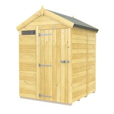 5 x 5 Feet Apex Security Shed - Single Door - Wood - L158 x W147 x H217 cm Brown