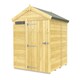 image 1 of 5 x 5 Feet Apex Security Shed - Single Door - Wood - L158 x W147 x H217 cm Brown
