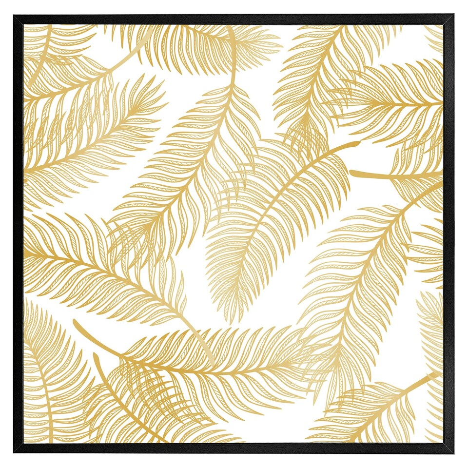 image 1 of Golden leaves (Picture Frame) Black | S