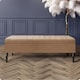image 1 of 180cm Safar Plain Ottoman Storage Bench -Naples Shoes Bench with Black Turned Wooden Legs - Brown Upholstery Footstool Storage