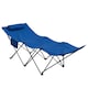 image 2 of Outsunny Camping Bed for Adults, Single Folding Camp Bed with Headrest, Portable Camping Cot with Oxford Seat and Side Pocket for Outdoor, Travel, Fishing, Dark Blue